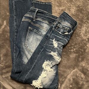 KanCan Skinny Distressed Blue Denim Jeans